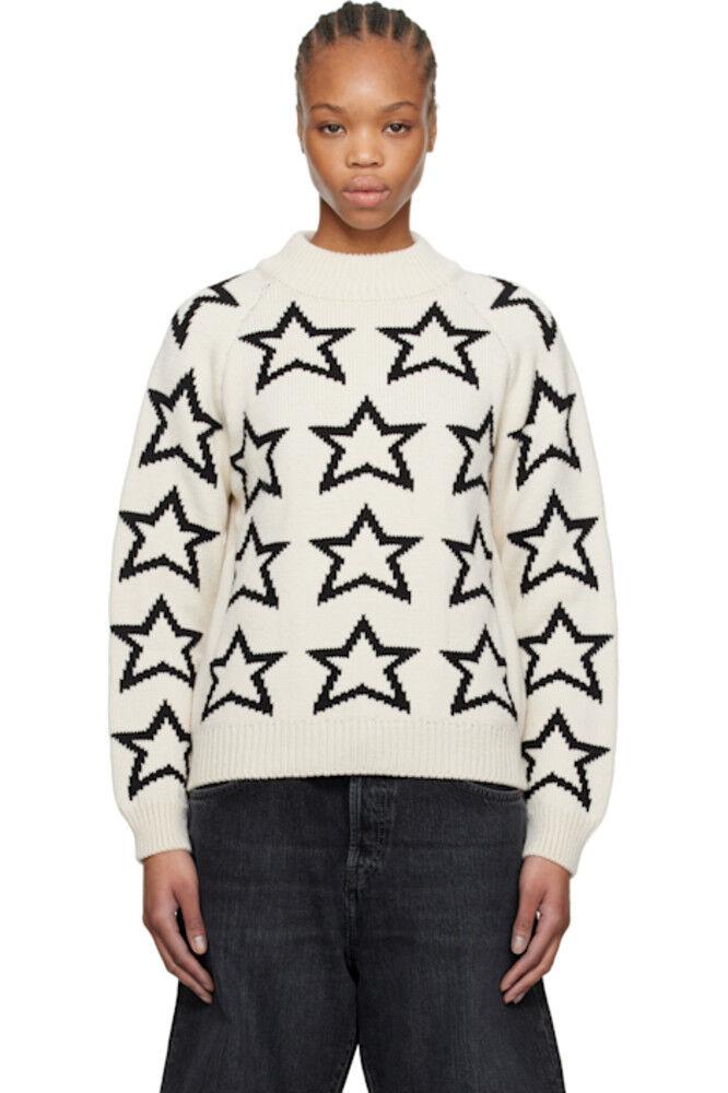 Бежевый и черный свитер с воротником-стойкой и звездами Re/Done
Бежевый и черный свитер с воротником-стойкой и звездами Re/Done