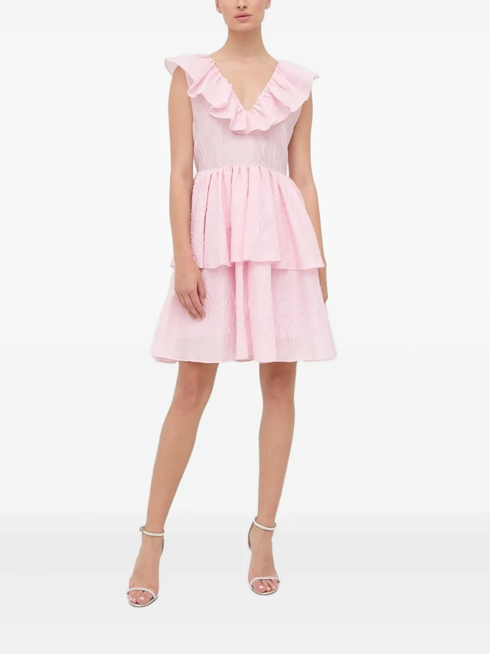 Мини-платье с текстурированной отделкой и оборками Custommade, розовый
Мини-платье с текстурированной отделкой и оборками Custommade, розовый