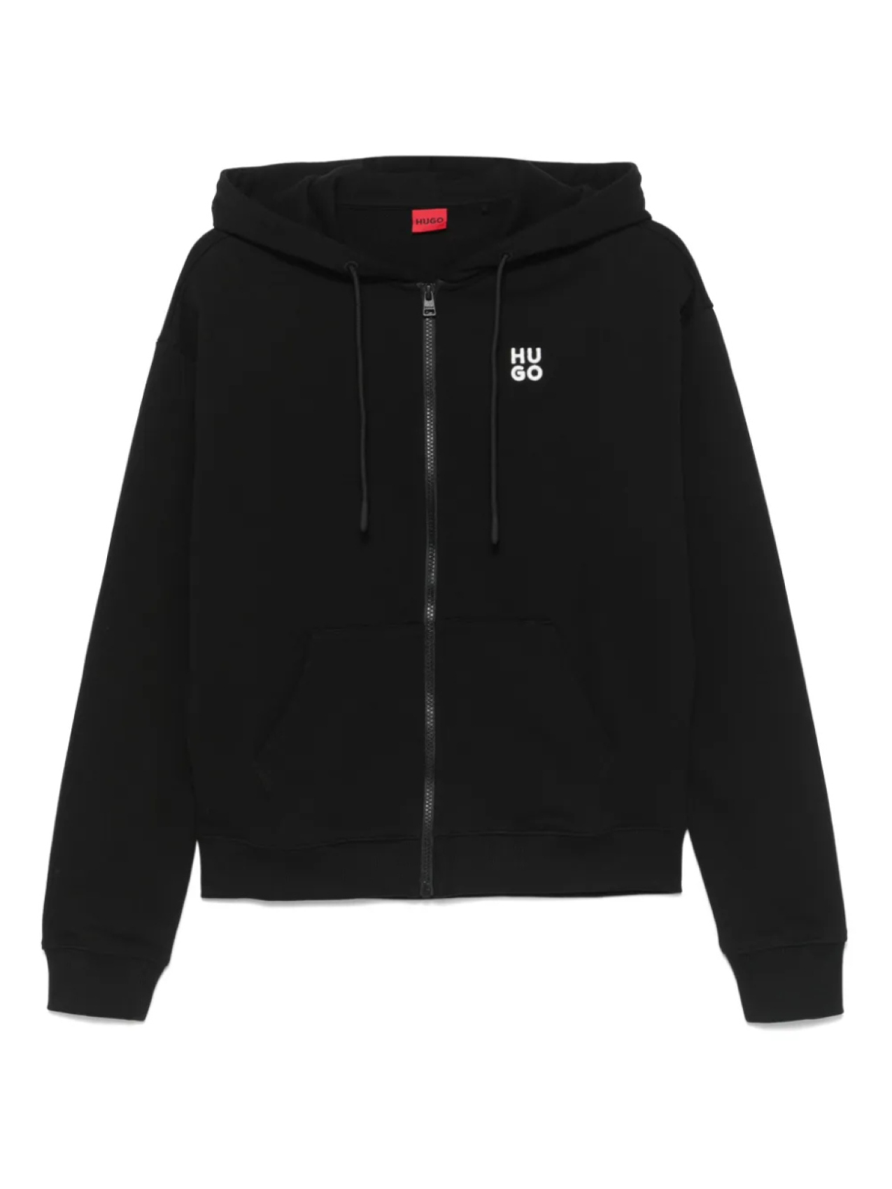 Хлопковая толстовка с капюшоном и вышитым логотипом HUGO, черный
Хлопковая толстовка с капюшоном и вышитым логотипом HUGO, черный