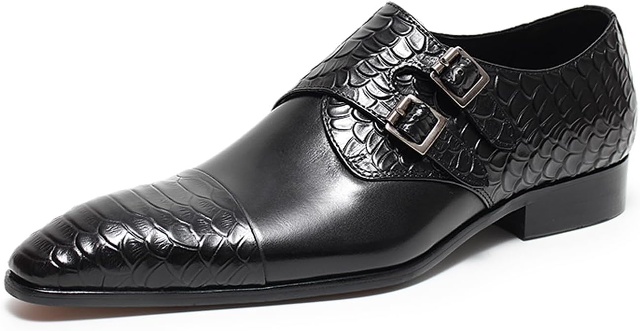 Мужские кожаные туфли Santimon - лоферы с пряжкой типа «монах», двойная пряжка, амортизирующая стелька и противоскользящая подошва для делового повседневного ношения, свадьбы и официальных мероприятий, черный
Мужские кожаные туфли Santimon - лоферы с пряжкой типа «монах», двойная пряжка, амортизирующая стелька и противоскользящая подошва для делового повседневного ношения, свадьбы и официальных мероприятий, черный