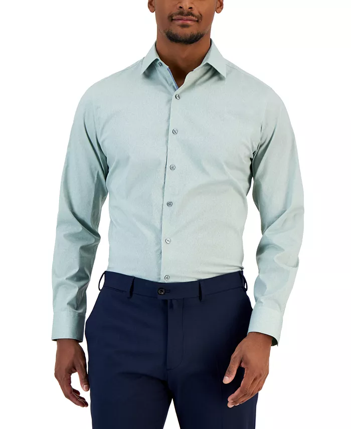 Мужская классическая рубашка с принтом виноградной лозы Slim Fit Bar III, зеленый 
Мужская классическая рубашка с принтом виноградной лозы Slim Fit Bar III, зеленый