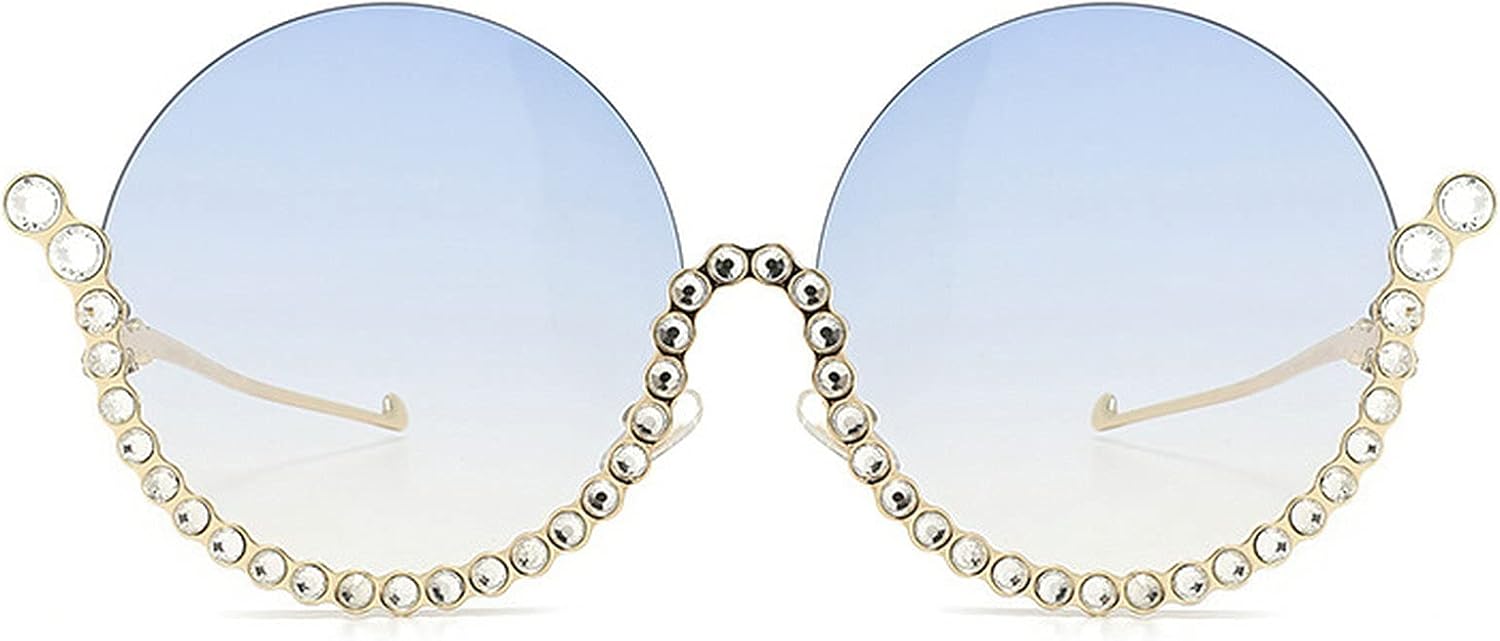 Винтажные круглые солнцезащитные очки в полуободковой оправе с кристаллами для женщин, роскошные солнцезащитные очки со стразами, бриллиантовые очки для вечеринок mincl, Blue
Винтажные круглые солнцезащитные очки в полуободковой оправе с кристаллами для женщин, роскошные солнцезащитные очки со стразами, бриллиантовые очки для вечеринок mincl, Blue