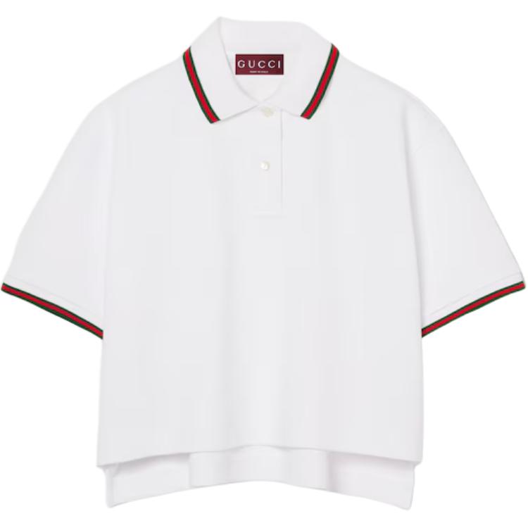 Хлопковая пике поло с вставкой GUCCI, белый
Хлопковая пике поло с вставкой GUCCI, белый