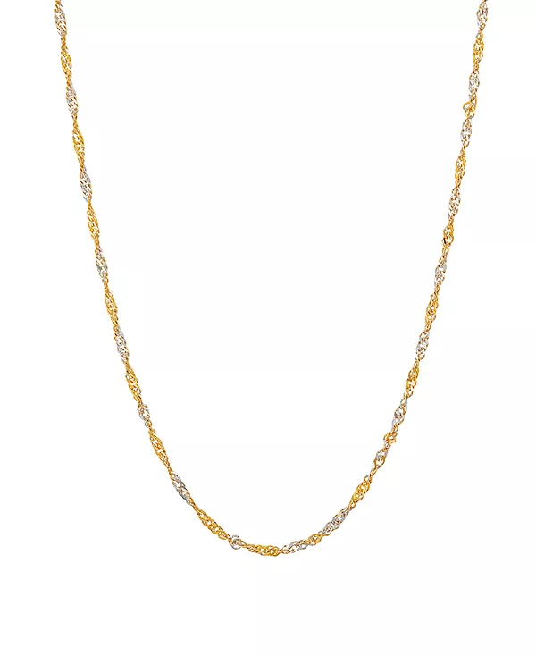 16-Дюймовая цепочка Singapore из 10-каратного желтого золота с полированной двухцветной бриллиантовой огранкой Italian Gold, two-tone
16-Дюймовая цепочка Singapore из 10-каратного желтого золота с полированной двухцветной бриллиантовой огранкой Italian Gold, two-tone