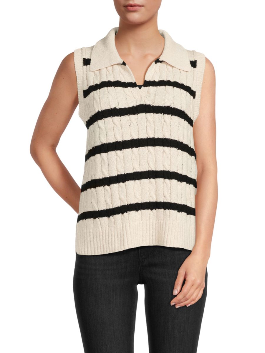 Жилет-свитер в полоску с косичной вязкой Design History, цвет Dune
Жилет-свитер в полоску с косичной вязкой Design History, цвет Dune