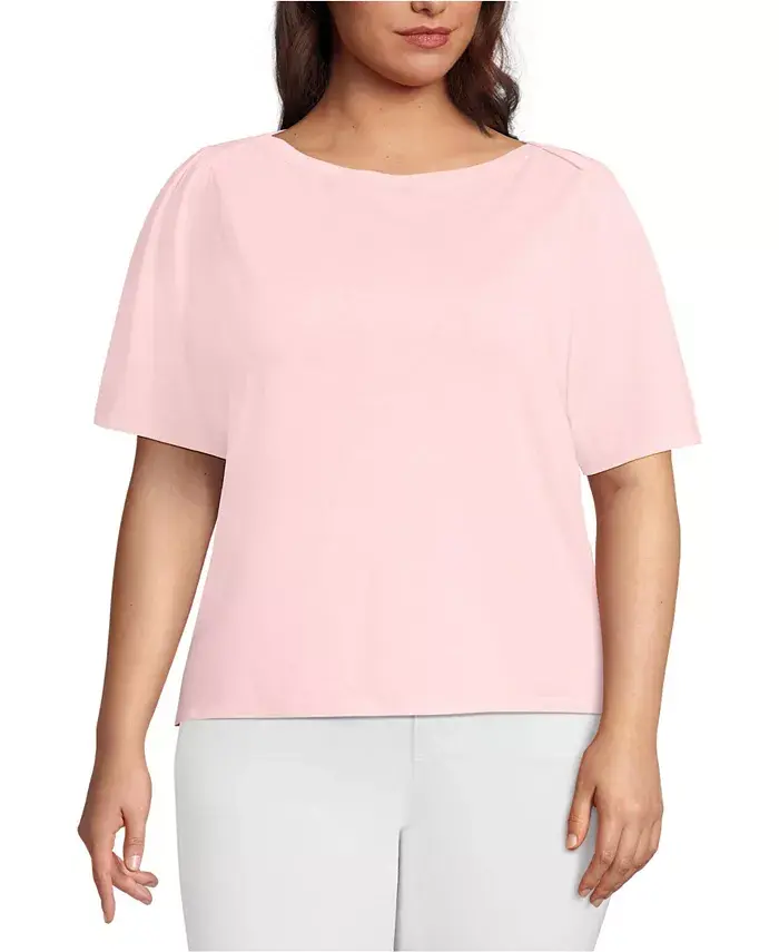 Футболка размера плюс с рукавами до локтя из хлопка Supima и вырезом-лодочкой Lands' End, розовый
Футболка размера плюс с рукавами до локтя из хлопка Supima и вырезом-лодочкой Lands' End, розовый