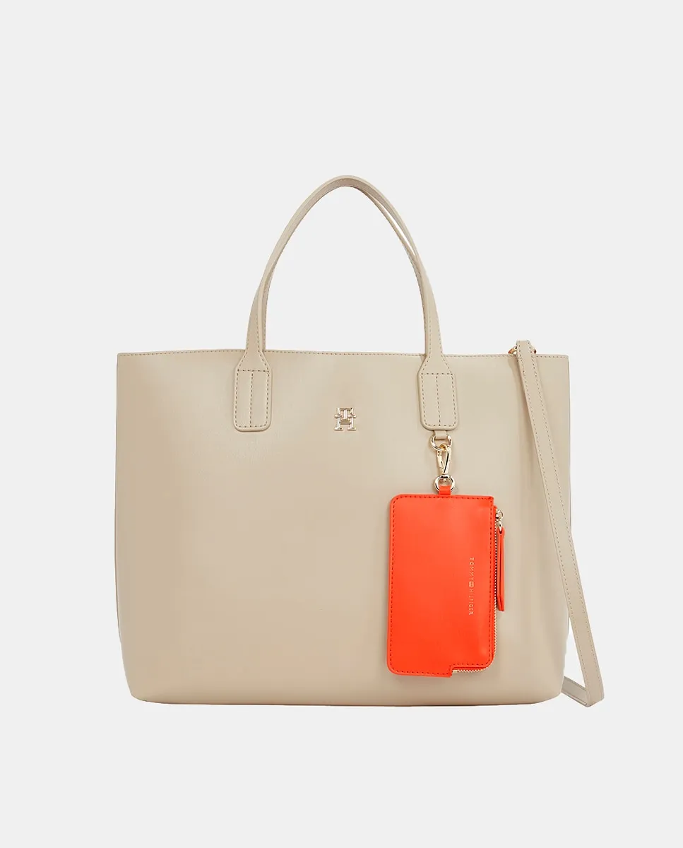 Кремовая сумка-тоут со съемным кошельком для монет Tommy Hilfiger, кремовый
Кремовая сумка-тоут со съемным кошельком для монет Tommy Hilfiger, кремовый