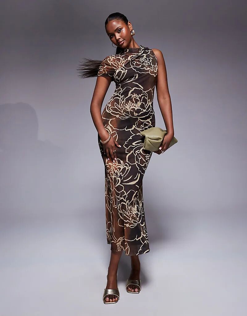 Платье миди из сетки ASOS DESIGN с вырезом-обручем и асимметричными рукавами с цветочным принтом в тон коричневого цвета
Платье миди из сетки ASOS DESIGN с вырезом-обручем и асимметричными рукавами с цветочным принтом в тон коричневого цвета