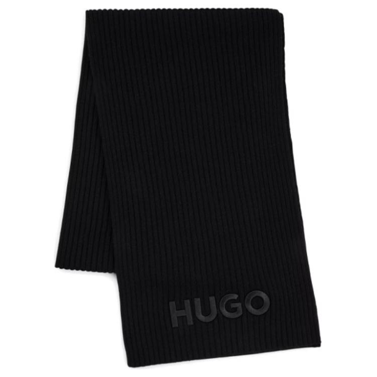 HUGO BOSS Шерстяной вязаный шарф мужской черный, Black
HUGO BOSS Шерстяной вязаный шарф мужской черный, Black