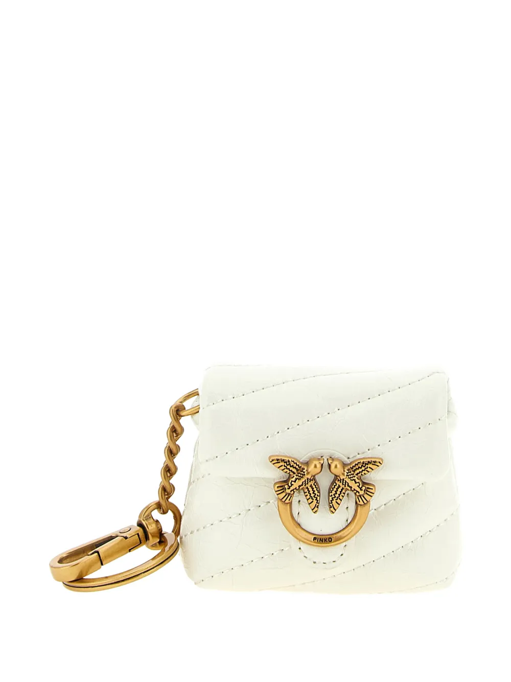 Блестящий стеганый чехол для AirPods из кожи Pinko, белый
Блестящий стеганый чехол для AirPods из кожи Pinko, белый