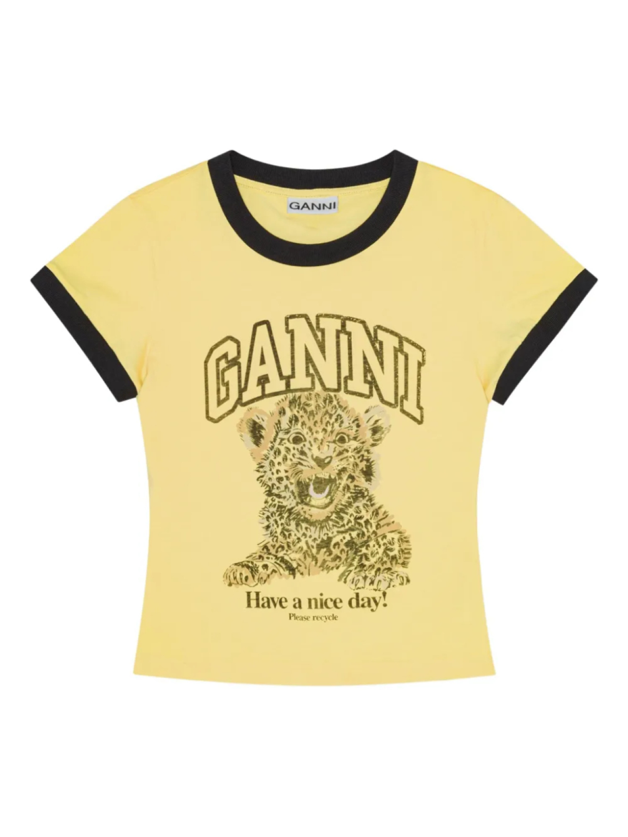 Футболка GANNI с леопардовым принтом, желтый
Футболка GANNI с леопардовым принтом, желтый