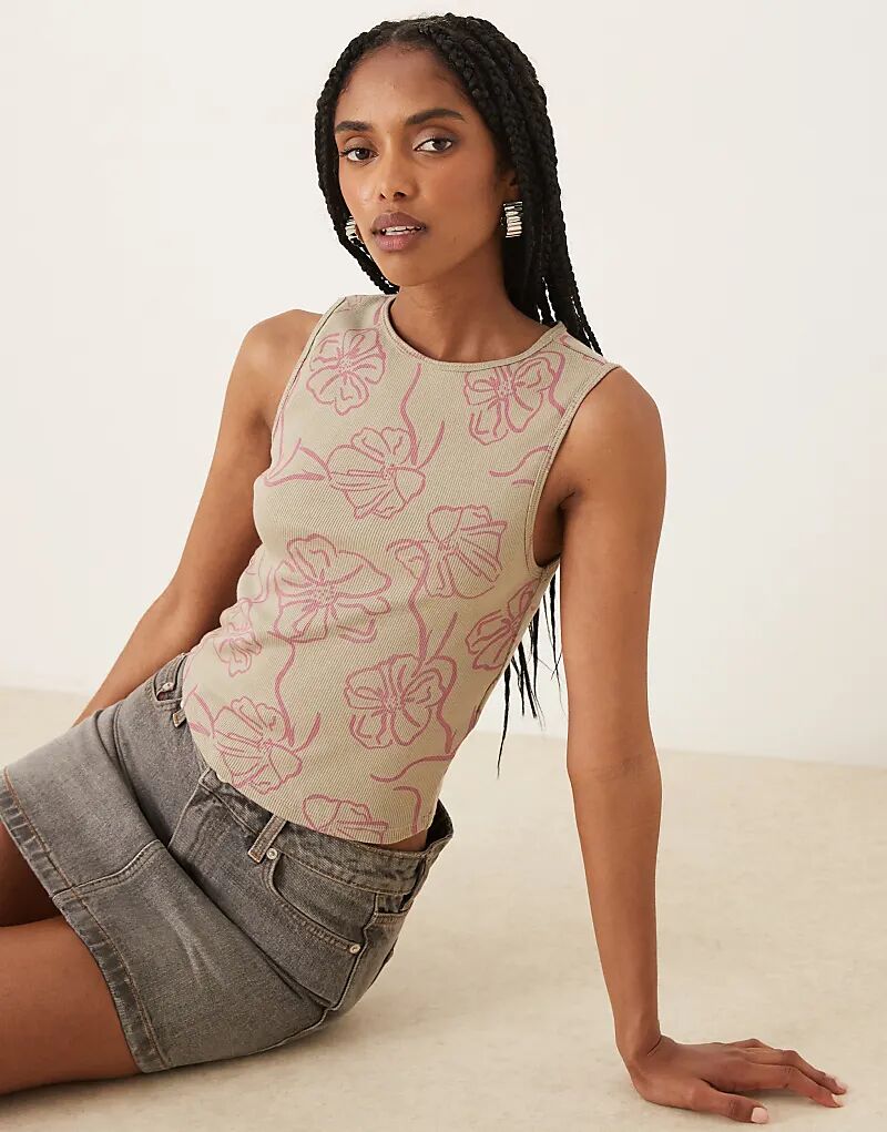 Майка Motel Leen с принтом гибискуса в стиле каракули, светло-зелёного цвета хаки
Майка Motel Leen с принтом гибискуса в стиле каракули, светло-зелёного цвета хаки