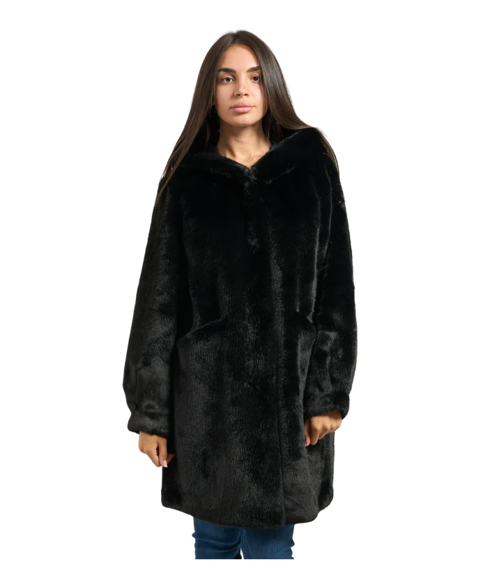 Черное длинное пальто с капюшоном Yes Zee, черный
Черное длинное пальто с капюшоном Yes Zee, черный
