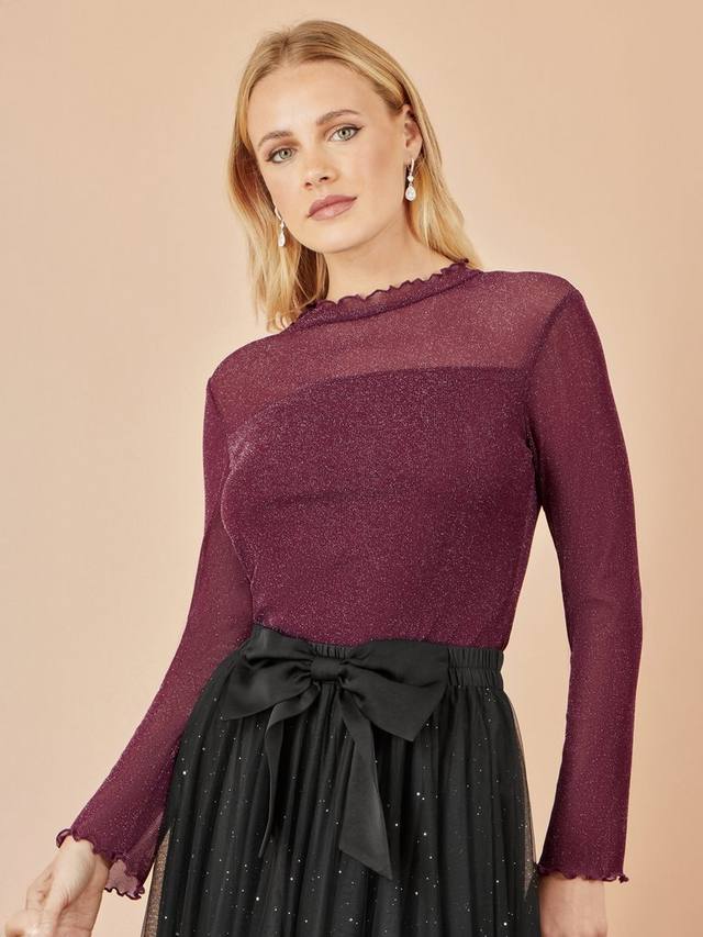 Топ с мерцающим принтом из сетки Yumi, Burgundy
Топ с мерцающим принтом из сетки Yumi, Burgundy