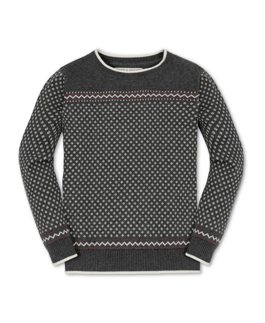 Детский пуловер для мальчиков с длинными рукавами, интарсией и круглым вырезом Hope & Henry, Charcoal heather birdseye
Детский пуловер для мальчиков с длинными рукавами, интарсией и круглым вырезом Hope & Henry, Charcoal heather birdseye