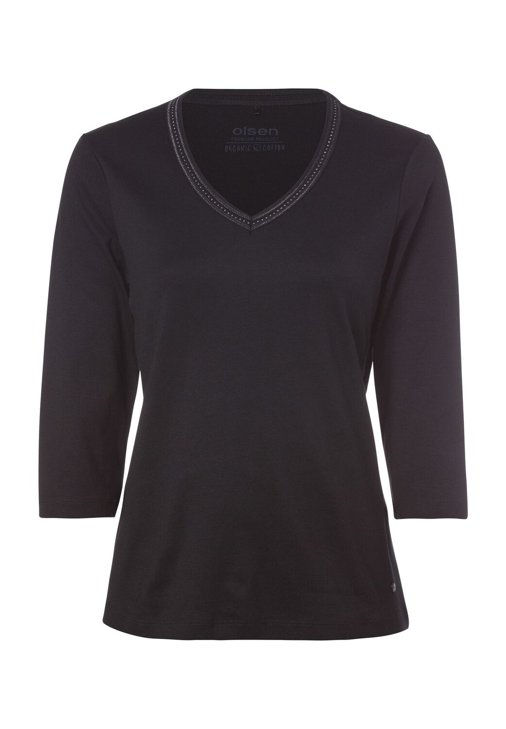 Базовая рубашка, чистый хлопок, с декорированным V-образным вырезом, женская olsen, черный
Базовая рубашка, чистый хлопок, с декорированным V-образным вырезом, женская olsen, черный