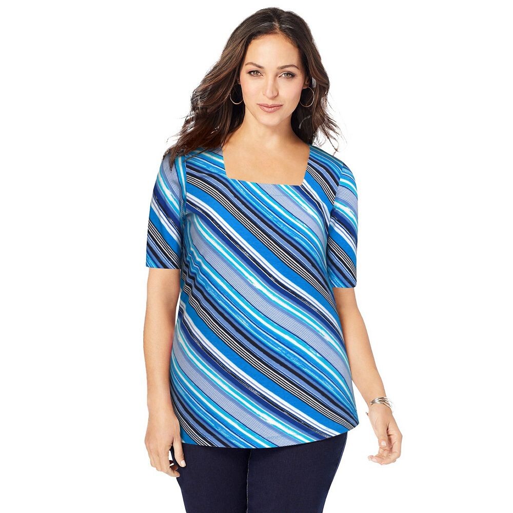 Женская футболка из эластичного хлопка с квадратным вырезом Jessica London больших размеров, цвет Sapphire Brushstroke
Женская футболка из эластичного хлопка с квадратным вырезом Jessica London больших размеров, цвет Sapphire Brushstroke