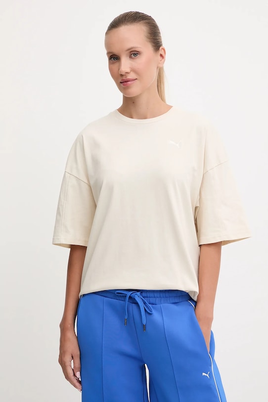 Хлопковая футболка Puma, бежевый
Хлопковая футболка Puma, бежевый
