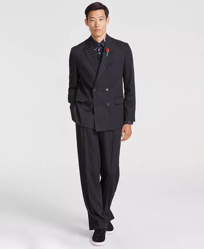 Мужской современный костюм с логотипом двойной застежки отдельные элементы Hugo Boss, черный
Мужской современный костюм с логотипом двойной застежки отдельные элементы Hugo Boss, черный