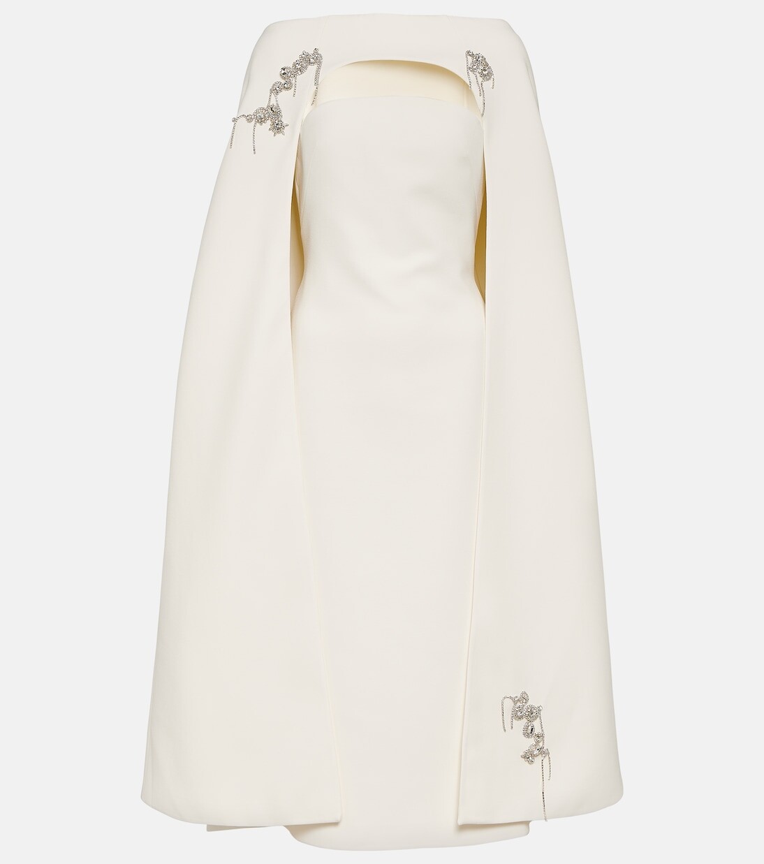 Свадебное платье миди с накидкой и декором Safiyaa, белый
Свадебное платье миди с накидкой и декором Safiyaa, белый