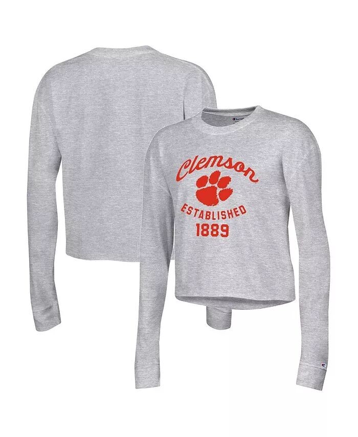 Женская серая укороченная футболка с длинным рукавом Clemson Tigers Boyfriend Champion
Женская серая укороченная футболка с длинным рукавом Clemson Tigers Boyfriend Champion