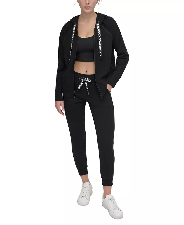 Спортивная женская худи с молнией спереди и длинными рукавами в двухцветном исполнении DKNY, черный
Спортивная женская худи с молнией спереди и длинными рукавами в двухцветном исполнении DKNY, черный