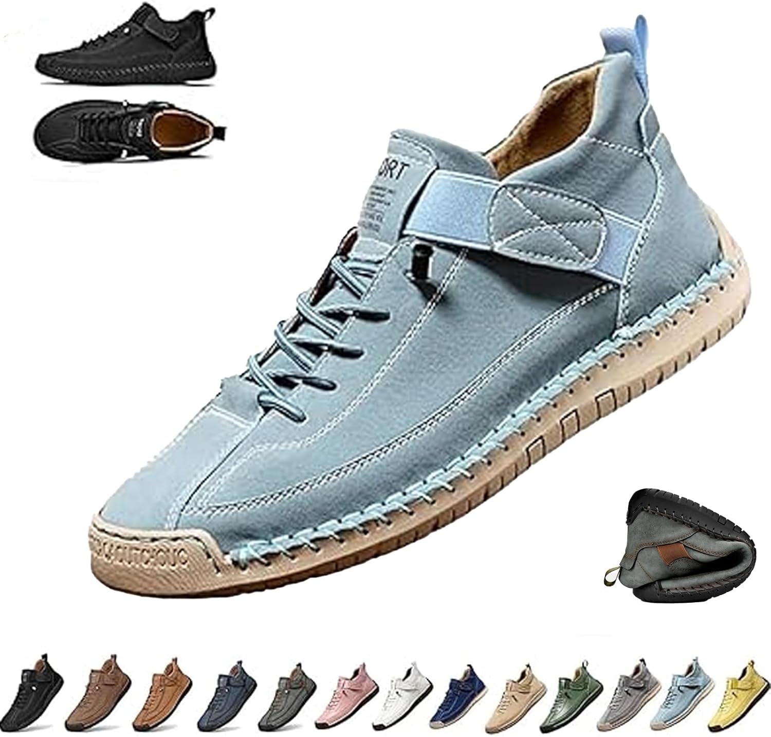 Женские ручной работы кожаные ортопедические комфортные туфли, унисекс удобные ортопедические кроссовки, мужские слипоны для ходьбы Ghtrhsb, светло-голубой
Женские ручной работы кожаные ортопедические комфортные туфли, унисекс удобные ортопедические кроссовки, мужские слипоны для ходьбы Ghtrhsb, светло-голубой
