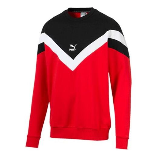 Толстовка sports round neck knit pullover black red Puma, черный 
Толстовка sports round neck knit pullover black red Puma, черный