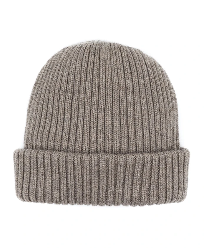 Ребристый глак Шапка из шерсти шелка кашемира Gallo, бежевый 
Ребристый глак Шапка из шерсти шелка кашемира Gallo, бежевый
