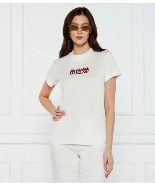 Футболка Трапани Regular fit Pinko, белый 
Футболка Трапани Regular fit Pinko, белый