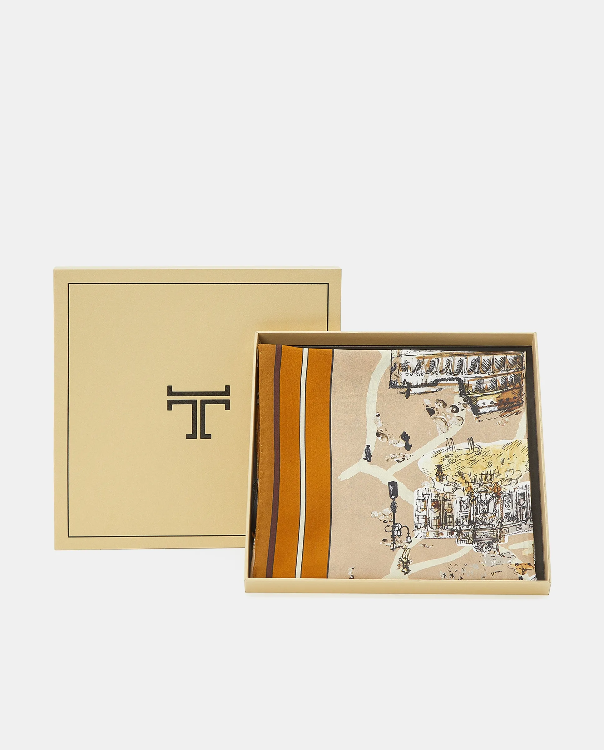 Платок твил из шелка с римским принтом Latouche, коричневый
Платок твил из шелка с римским принтом Latouche, коричневый