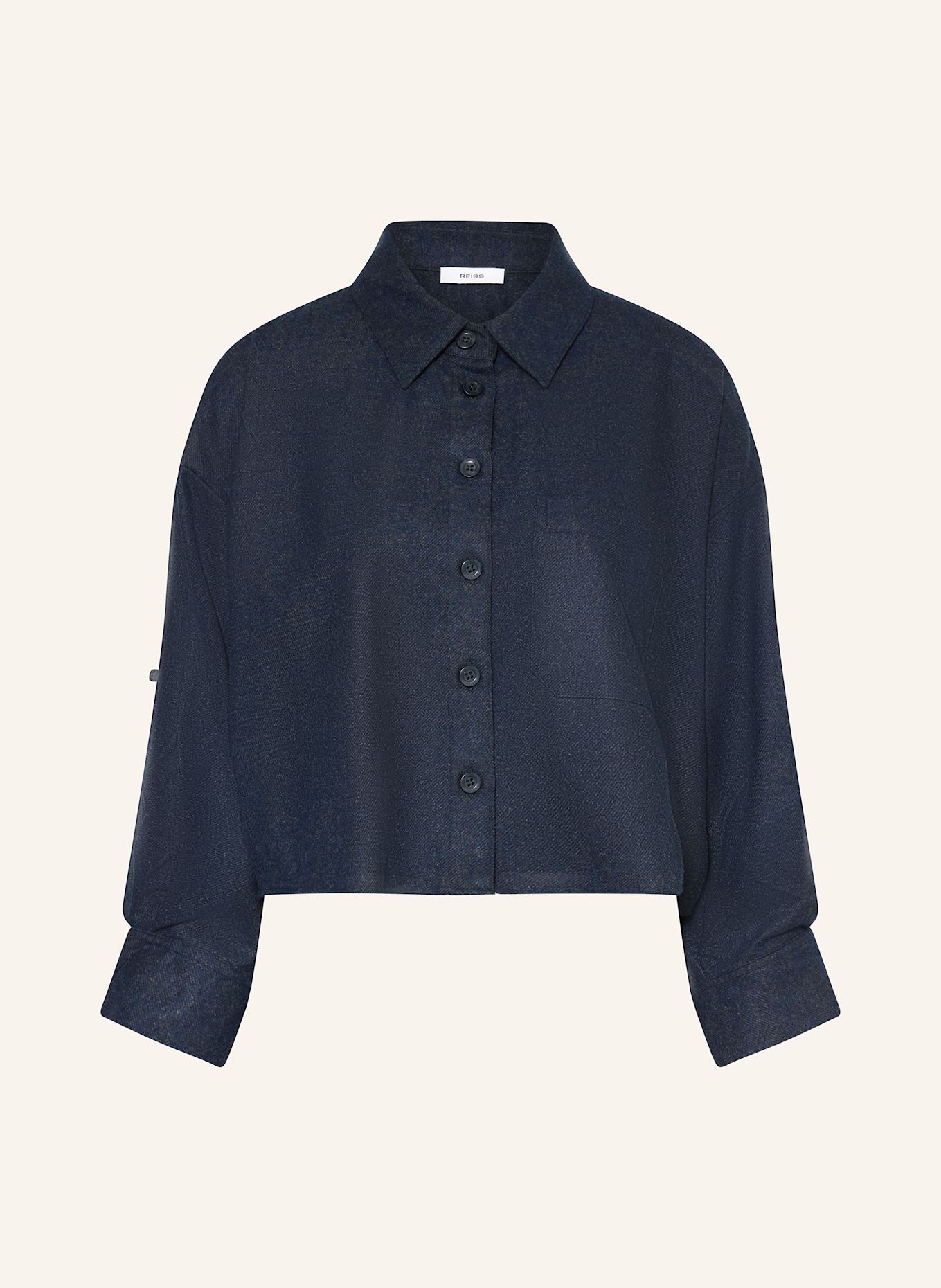 Укороченная блузка-рубашка с рукавами 3/4 Reiss, синий
Укороченная блузка-рубашка с рукавами 3/4 Reiss, синий