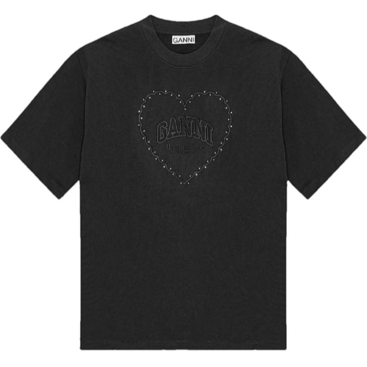 Футболка из хлопка с аппликацией логотипа GANNI, цвет Phantom Black
Футболка из хлопка с аппликацией логотипа GANNI, цвет Phantom Black