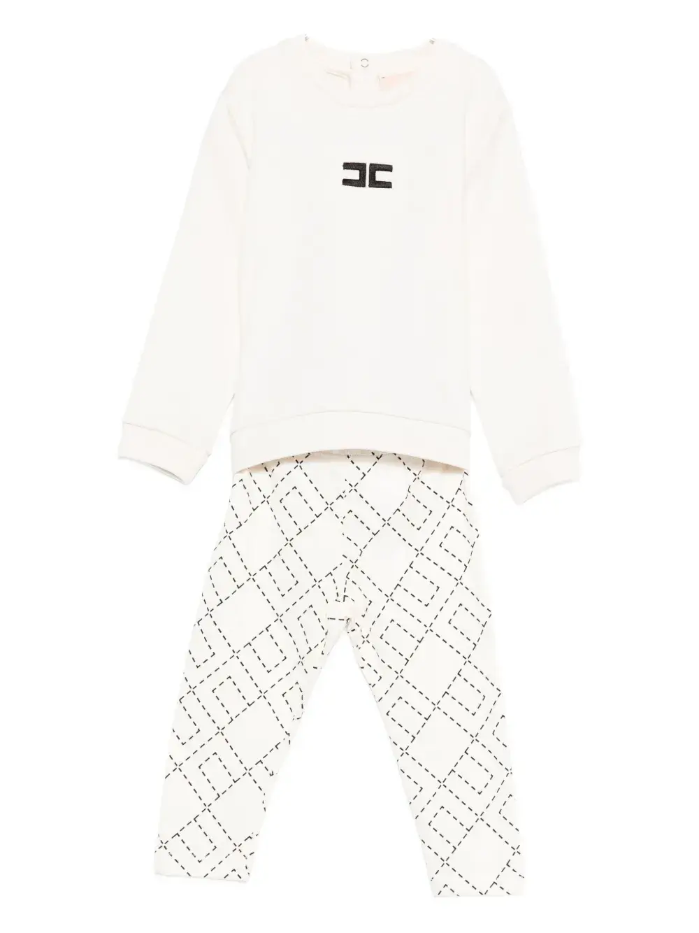 Комплект брюк с вышитым логотипом и геометрическим узором Elisabetta Franchi La Mia Bambina, нейтральный
Комплект брюк с вышитым логотипом и геометрическим узором Elisabetta Franchi La Mia Bambina, нейтральный