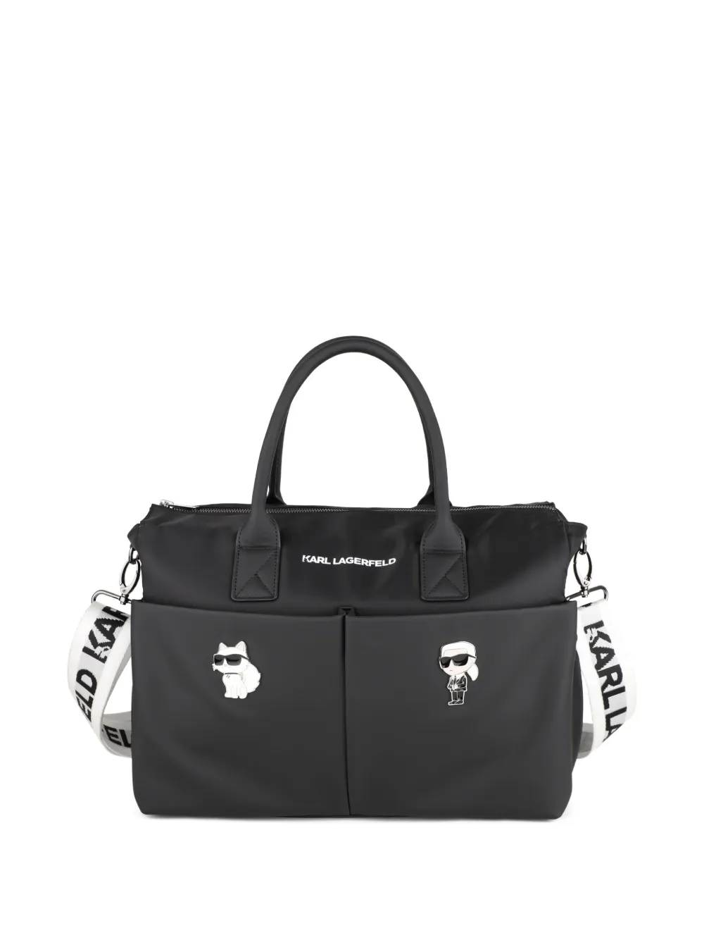 Сумка для пеленания с нашивкой и логотипным ремешком Karl Lagerfeld Kids, черный
Сумка для пеленания с нашивкой и логотипным ремешком Karl Lagerfeld Kids, черный