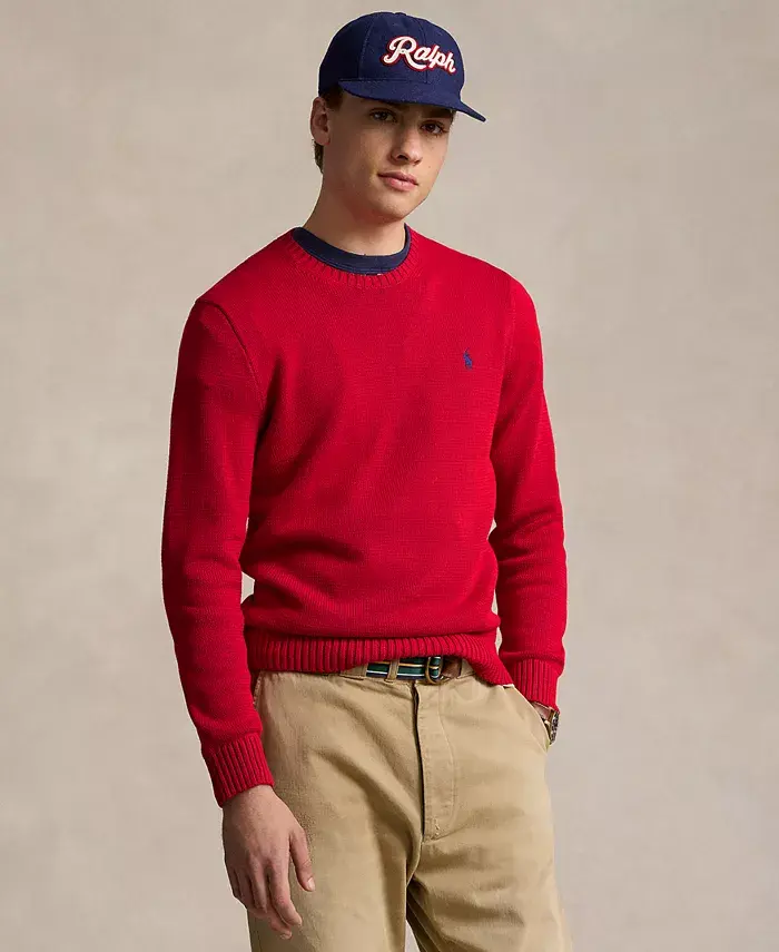 Мужской хлопковый свитер с круглым вырезом Polo Ralph Lauren, красный
Мужской хлопковый свитер с круглым вырезом Polo Ralph Lauren, красный
