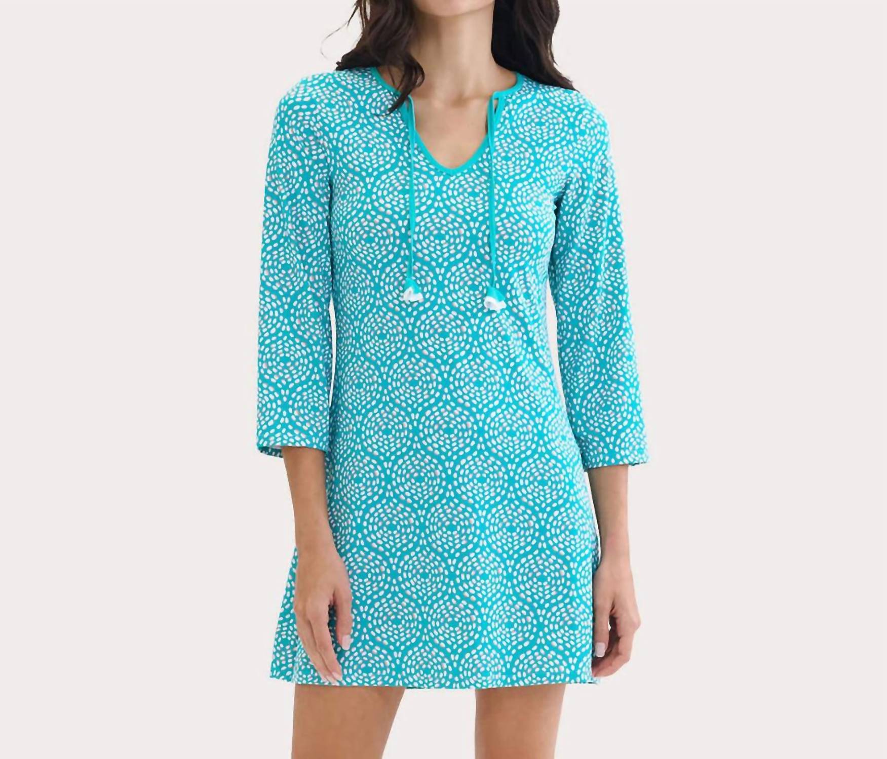 Морской пляжный топ мини-платье в горошек Hatley, Skipped Stones 
Морской пляжный топ мини-платье в горошек Hatley, Skipped Stones