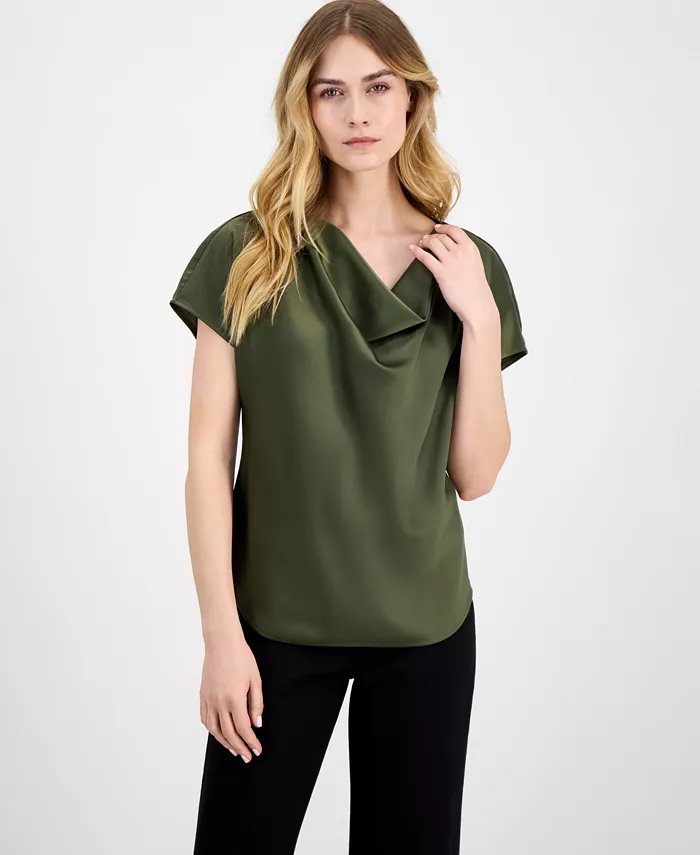 Женская блузка с коротким рукавом и цельнокроеным капюшоном Anne Klein, зеленый
Женская блузка с коротким рукавом и цельнокроеным капюшоном Anne Klein, зеленый