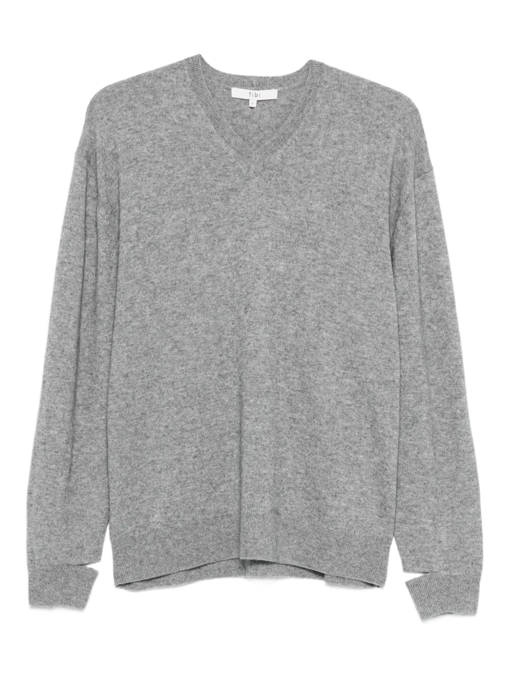 Свитер с V-образным вырезом и разрезами на манжетах Tibi, серый
Свитер с V-образным вырезом и разрезами на манжетах Tibi, серый