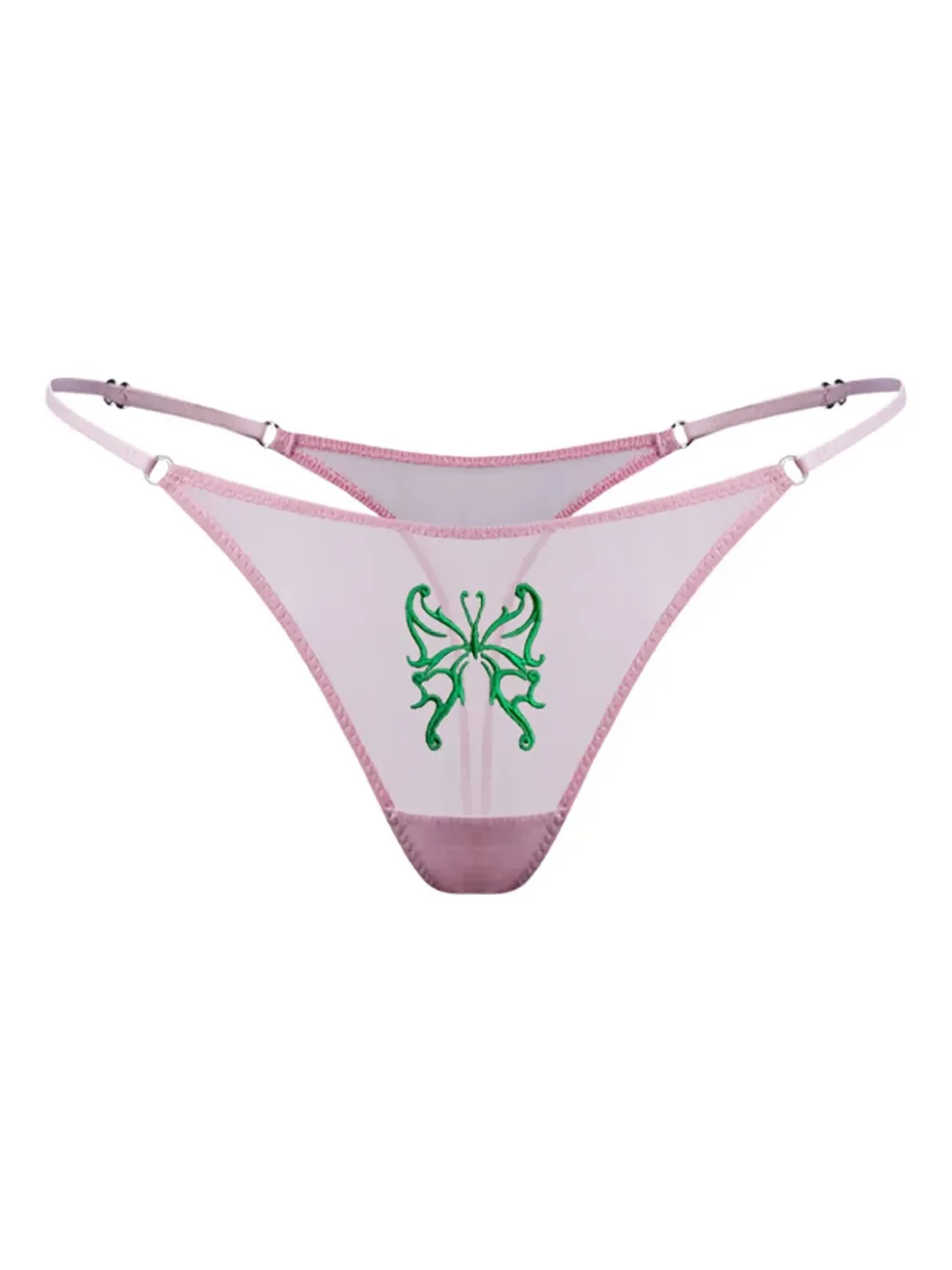 Трусы-стринги из тюля с вышивкой Butterfly Zhilyova, розовый
Трусы-стринги из тюля с вышивкой Butterfly Zhilyova, розовый