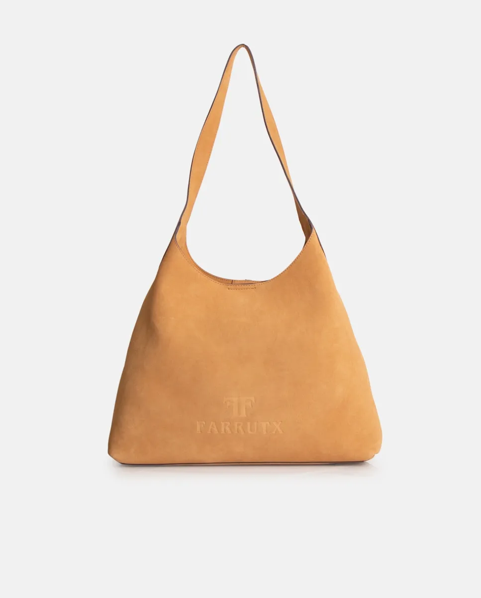 Треугольная шоппер из велюра без подкладки Farrutx, коричневый 
Треугольная шоппер из велюра без подкладки Farrutx, коричневый