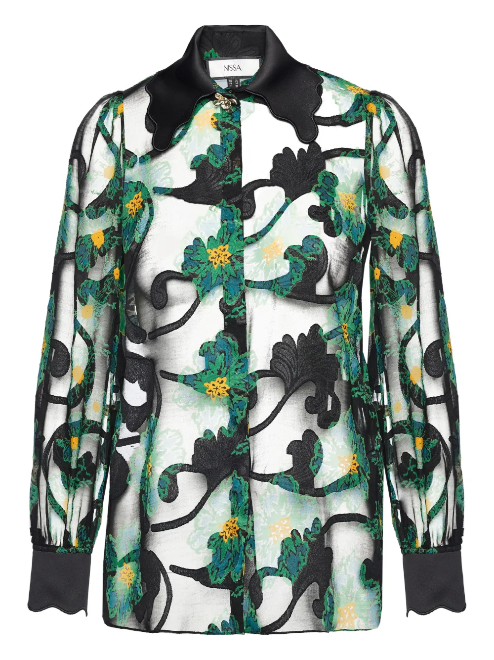 Топ с цветочным принтом Nissa, черный
Топ с цветочным принтом Nissa, черный