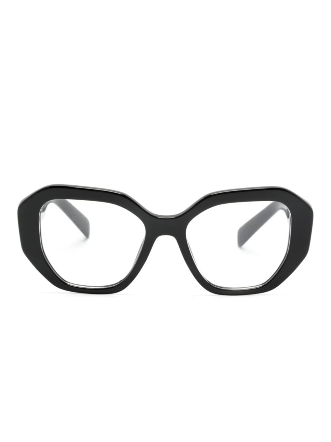 Prada Eyewear очки в оправе 'кошачий глаз' с логотипом, черный 
Prada Eyewear очки в оправе 'кошачий глаз' с логотипом, черный