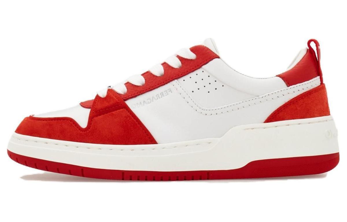Кроссовки из кожи со вставками Ferragamo, White Red 
Кроссовки из кожи со вставками Ferragamo, White Red