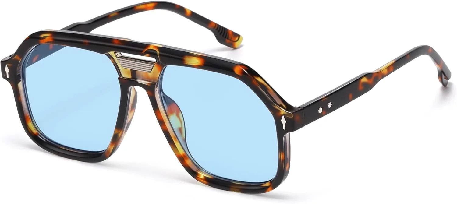 Модные солнцезащитные очки-авиаторы VANLINKER большого размера в стиле ретро-винтаж для женщин и мужчин, дизайнерская модель VL9937, Tortoise Frame Blue Lens
Модные солнцезащитные очки-авиаторы VANLINKER большого размера в стиле ретро-винтаж для женщин и мужчин, дизайнерская модель VL9937, Tortoise Frame Blue Lens