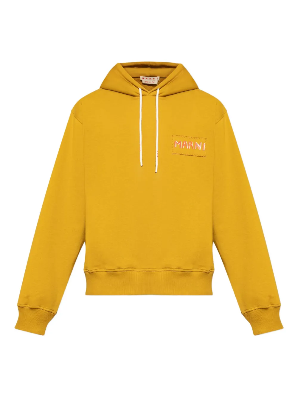 Хлопковая толстовка с капюшоном и нашивкой-логотипом Marni, желтый
Хлопковая толстовка с капюшоном и нашивкой-логотипом Marni, желтый