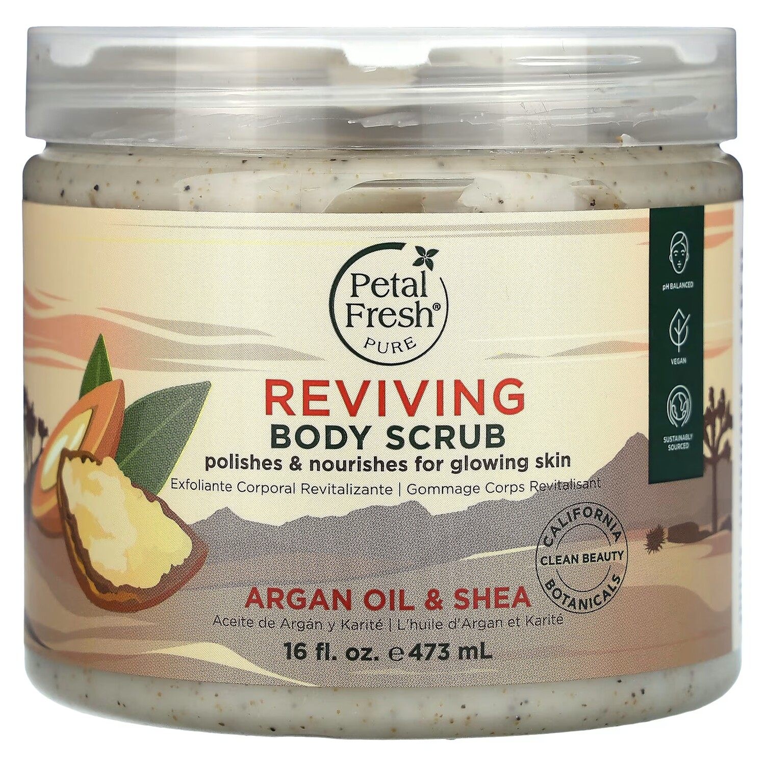 Скраб Petal Fresh Pure Reviving Body Scrub Argan Oil & Shea, 473 мл
Скраб Petal Fresh Pure Reviving Body Scrub Argan Oil & Shea, 473 мл