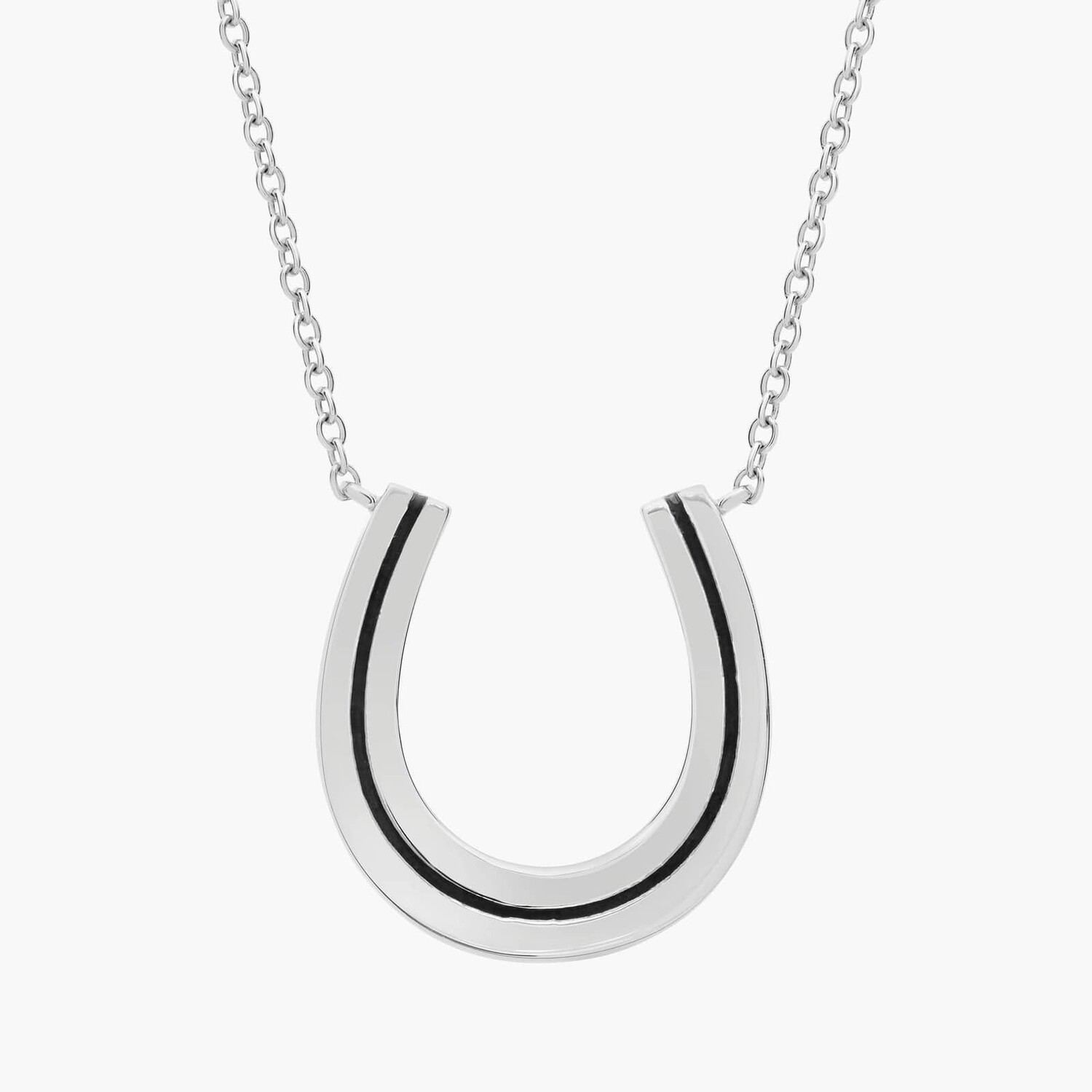 18-дюймовое ожерелье «Подкова на удачу» из стерлингового серебра (1 мм) Blue Nile