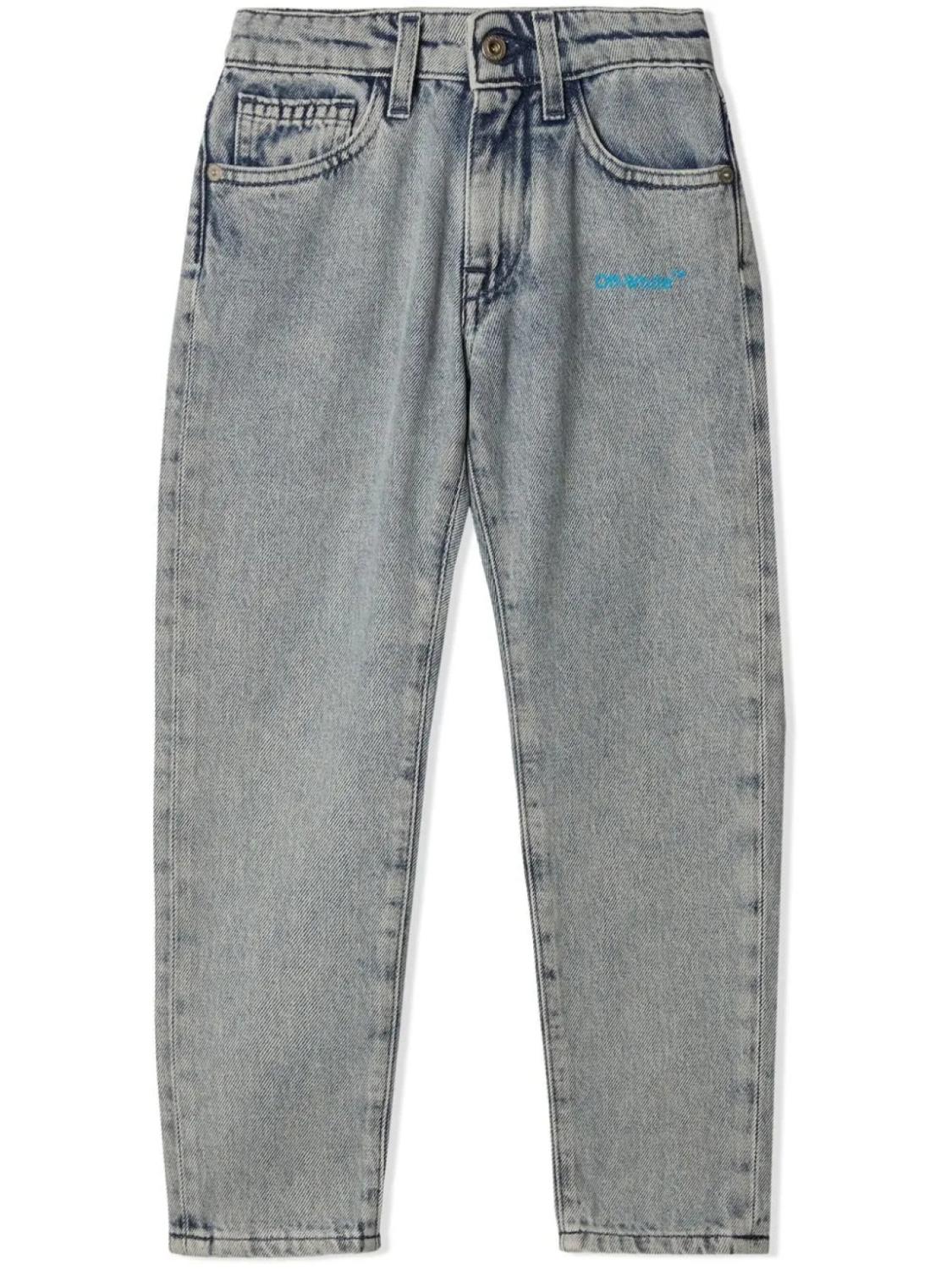 Прямые джинсы с логотипом Helvetica Off-White Kids, синий
Прямые джинсы с логотипом Helvetica Off-White Kids, синий