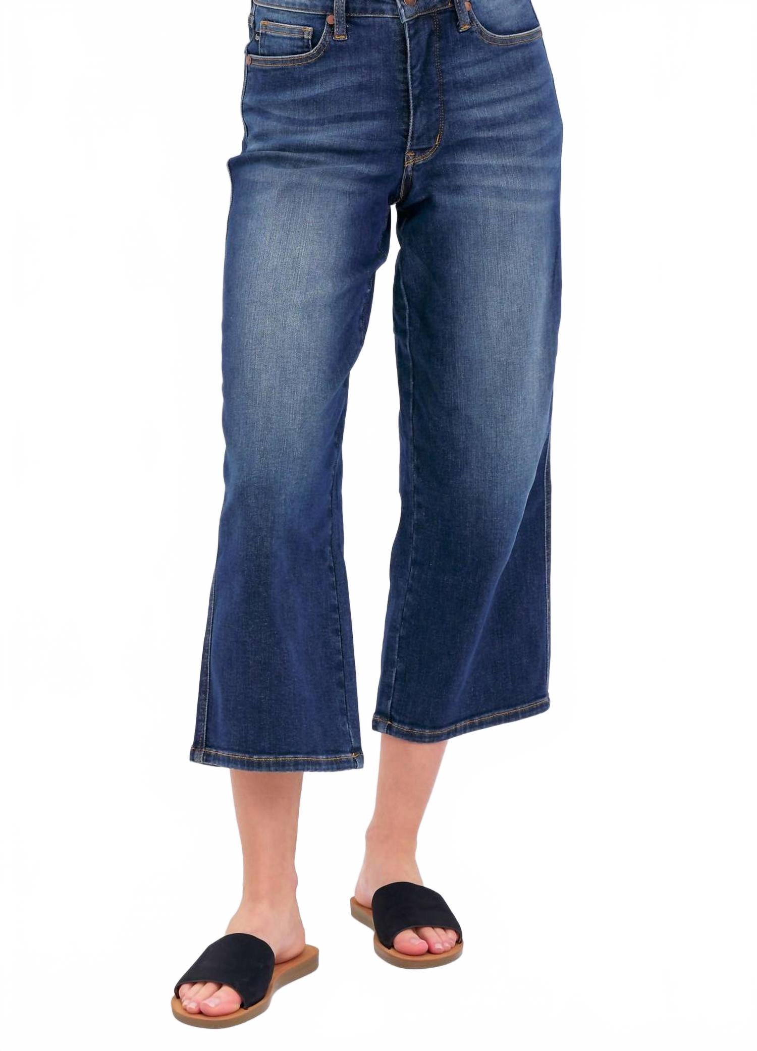 Темные джинсы с завышенной талией, утягивающие живот, укороченные, с широкими штанинами Judy Blue, Dark Wash
Темные джинсы с завышенной талией, утягивающие живот, укороченные, с широкими штанинами Judy Blue, Dark Wash